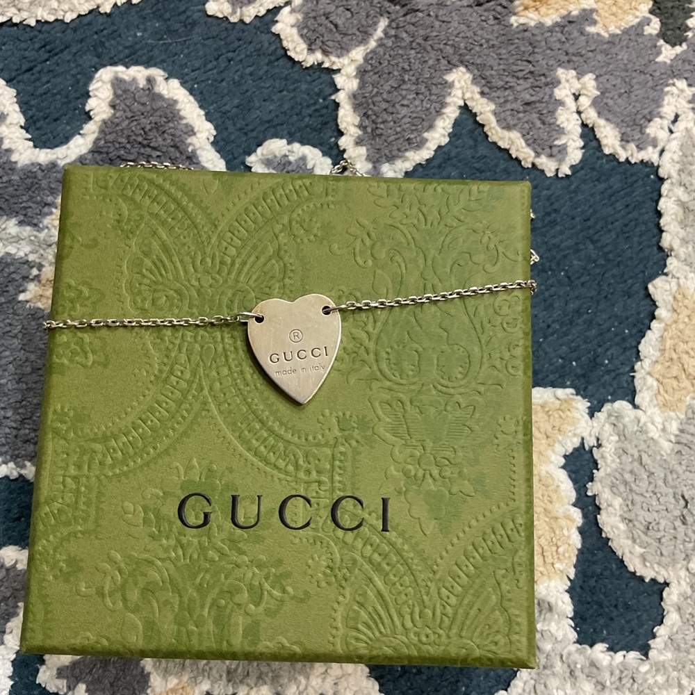 Gucci Silver Heart Necklace